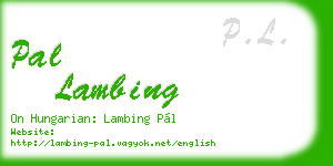 pal lambing business card