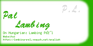 pal lambing business card